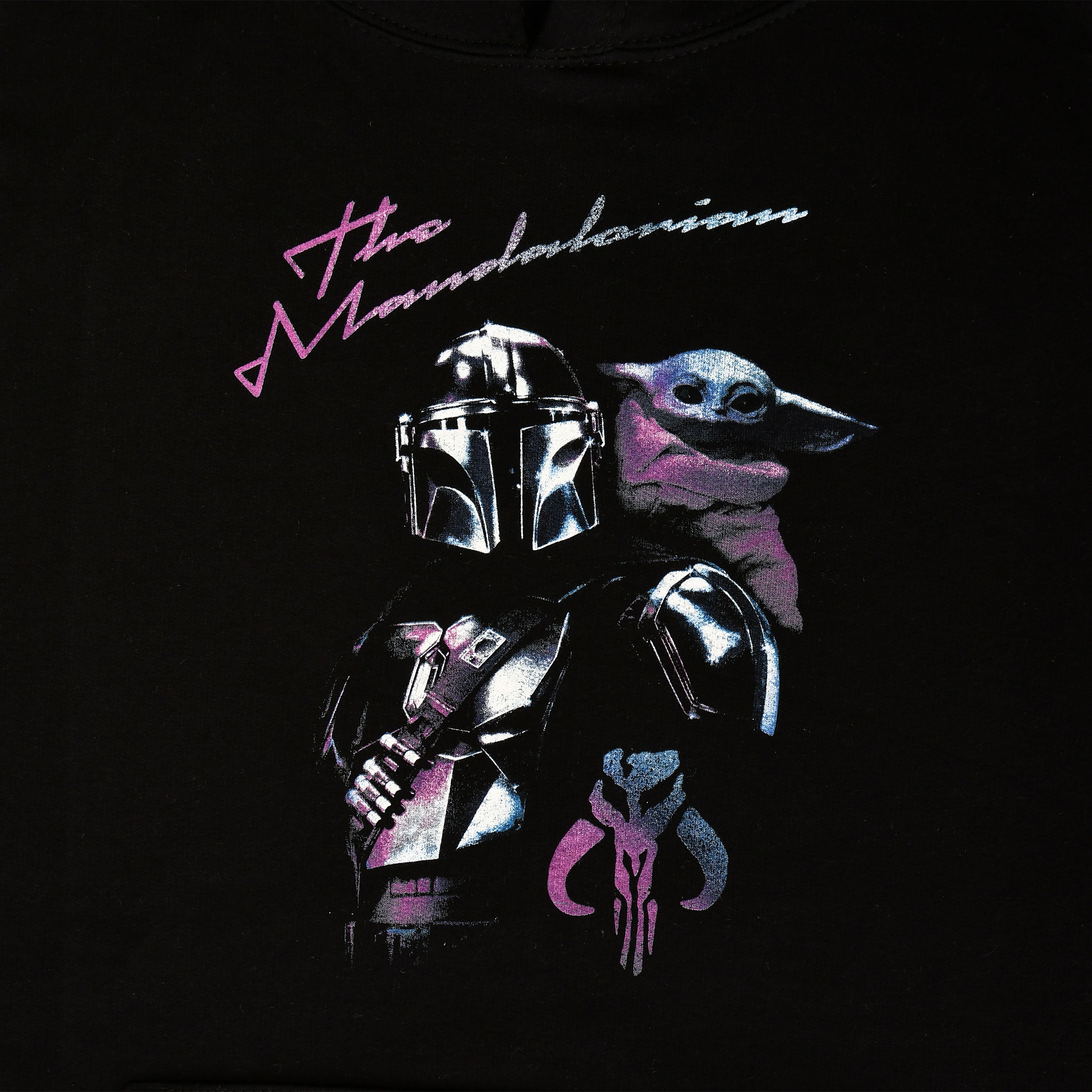 Image produit Sweat à capuche Mando et Grogu noir - Star Wars The Mandalorian