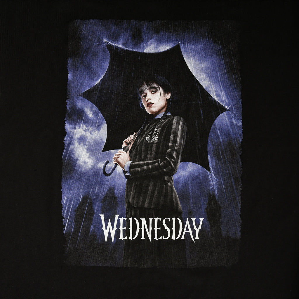 Image produit Mercredi - T-shirt oversize avec poster teaser noir
