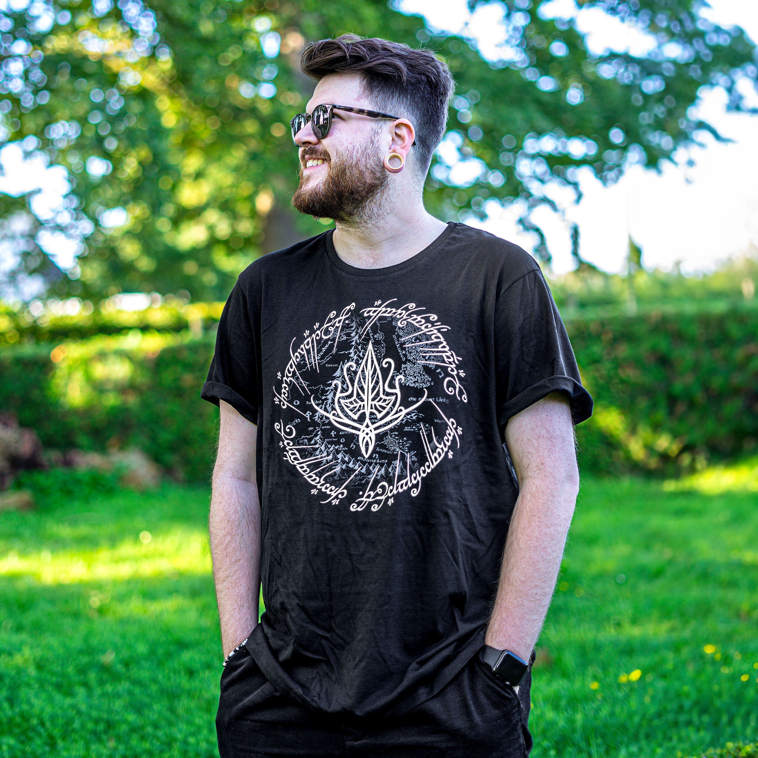 Image produit Le Seigneur des Anneaux - T-shirt Feuille Elfique noir