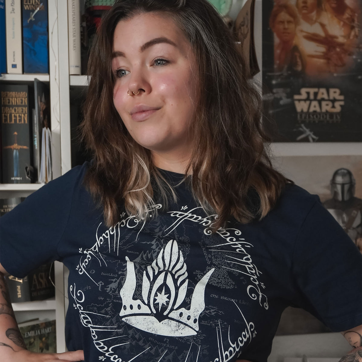 Image produit Le Seigneur des Anneaux - T-shirt bleu Couronne de Gondor