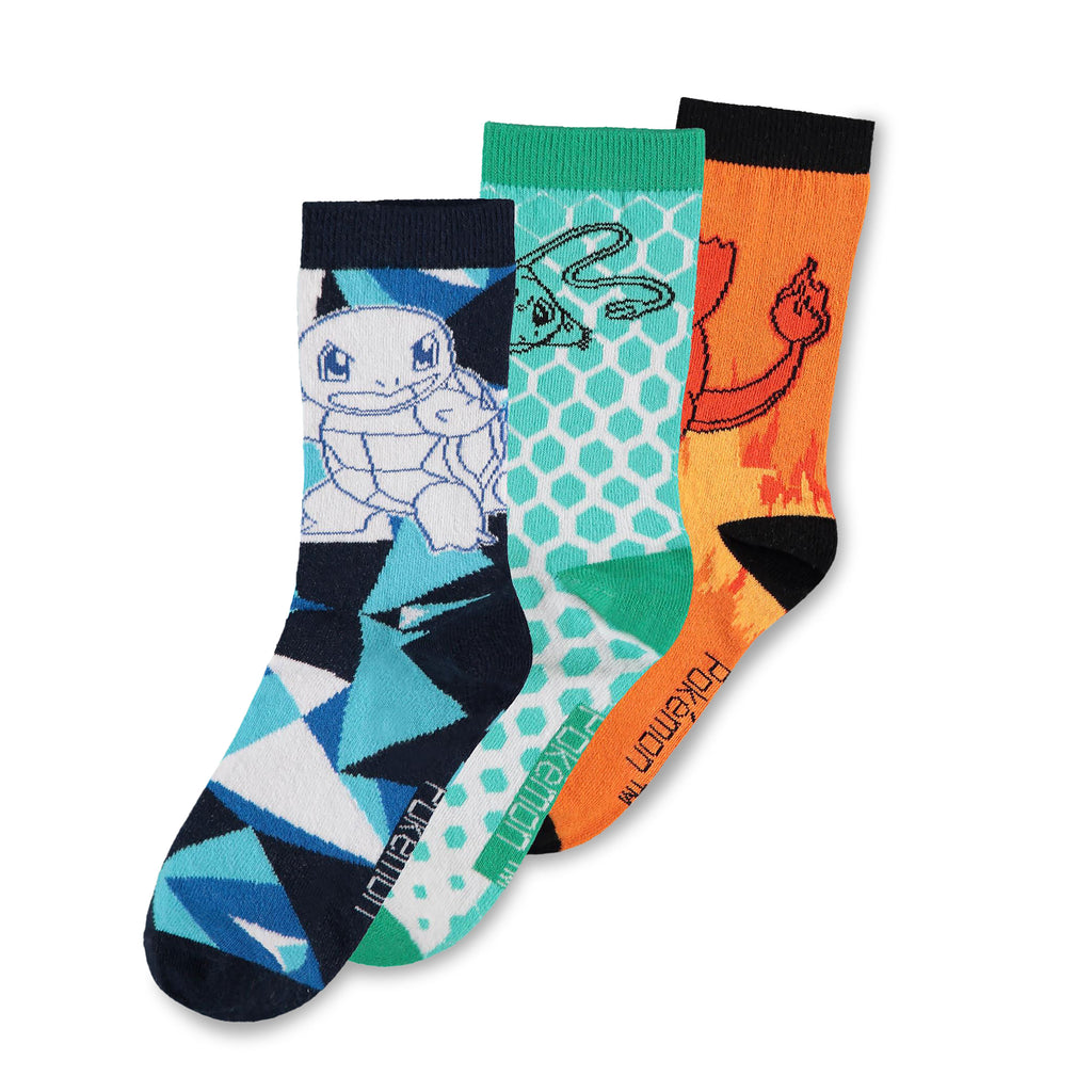 Image produit Pokemon - Lot de 3 paires de chaussettes Salamèche, Carapuce, Bulbizarre