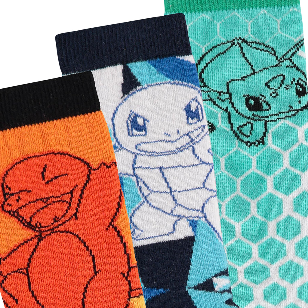 Image produit Pokemon - Lot de 3 paires de chaussettes Salamèche, Carapuce, Bulbizarre