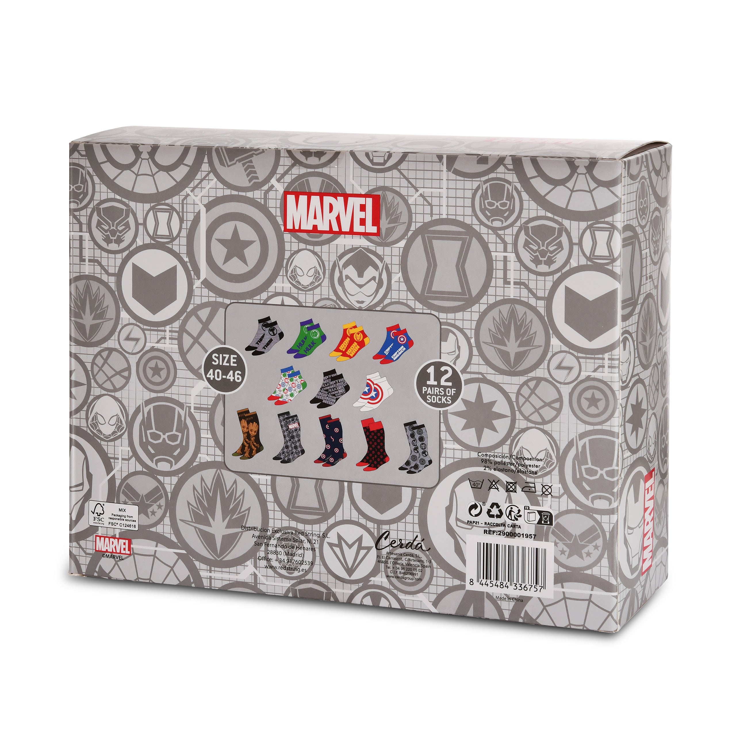 Image produit Marvel - Calendrier de l'Avent Chaussettes Héros