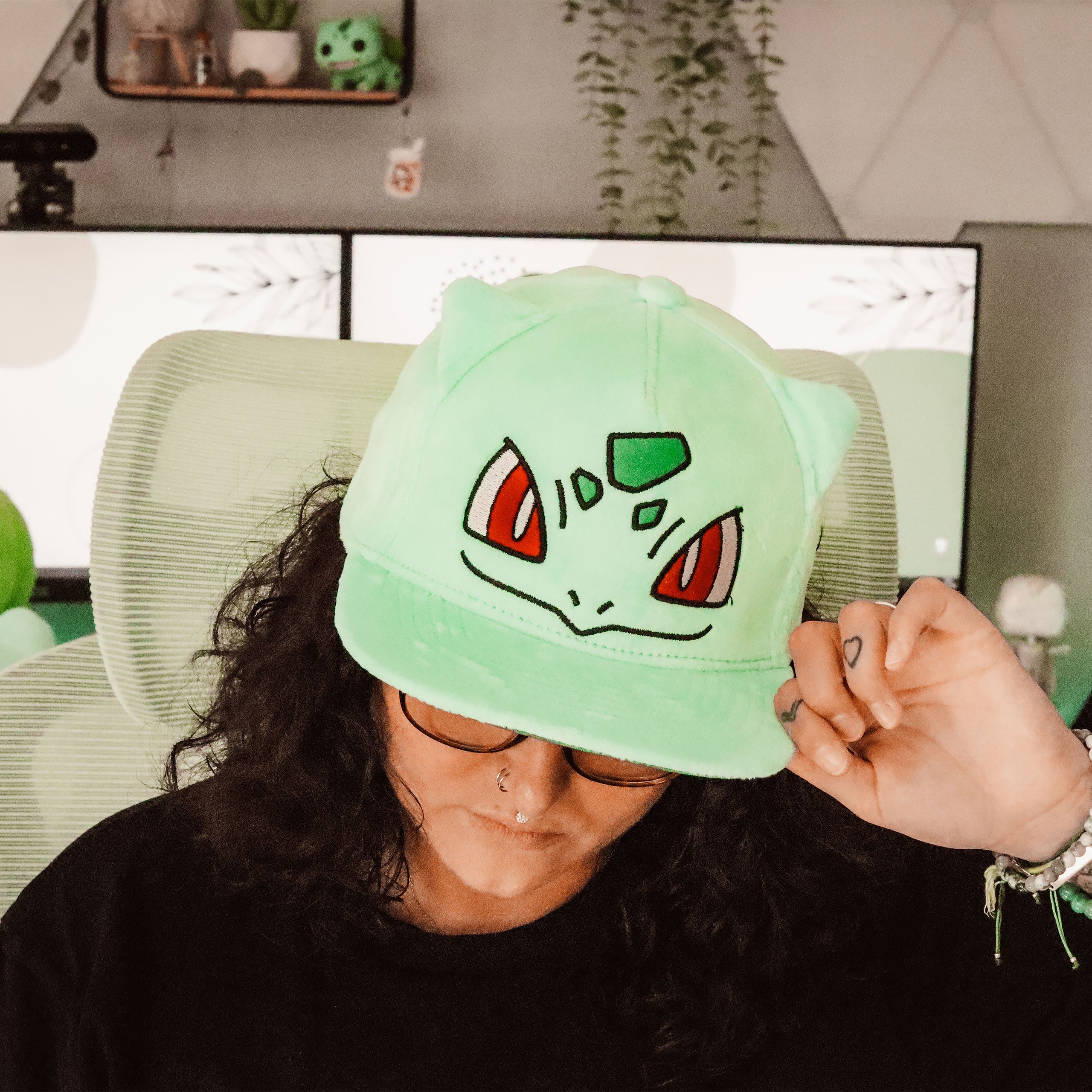 Image produit Pokemon - Casquette Snapback en peluche Bulbizarre