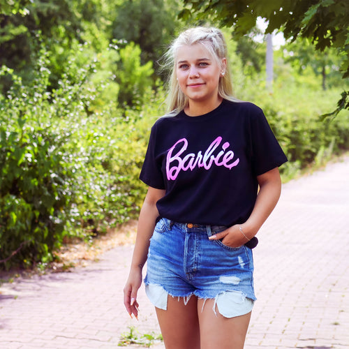 Image produit Barbie - T-shirt logo fondu noir