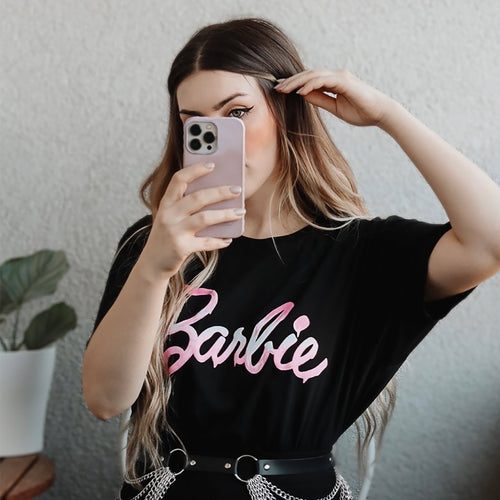 Image produit Barbie - T-shirt logo fondu noir