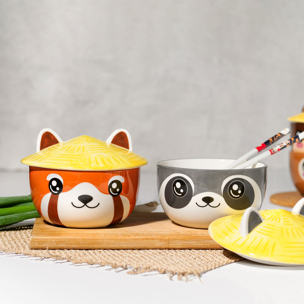Image produit Bol Kawaii Raton Laveur avec Couvercle pour Fans d'Anime