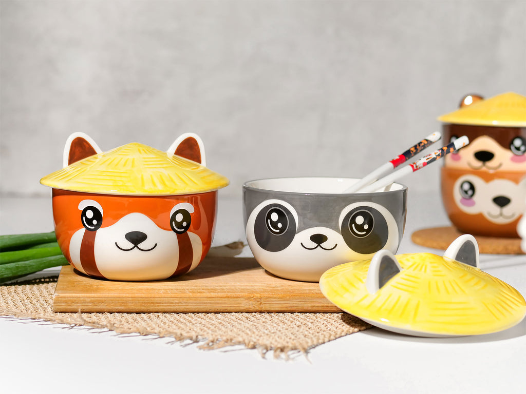 Image produit Bol Kawaii Raton Laveur avec Couvercle pour Fans d'Anime