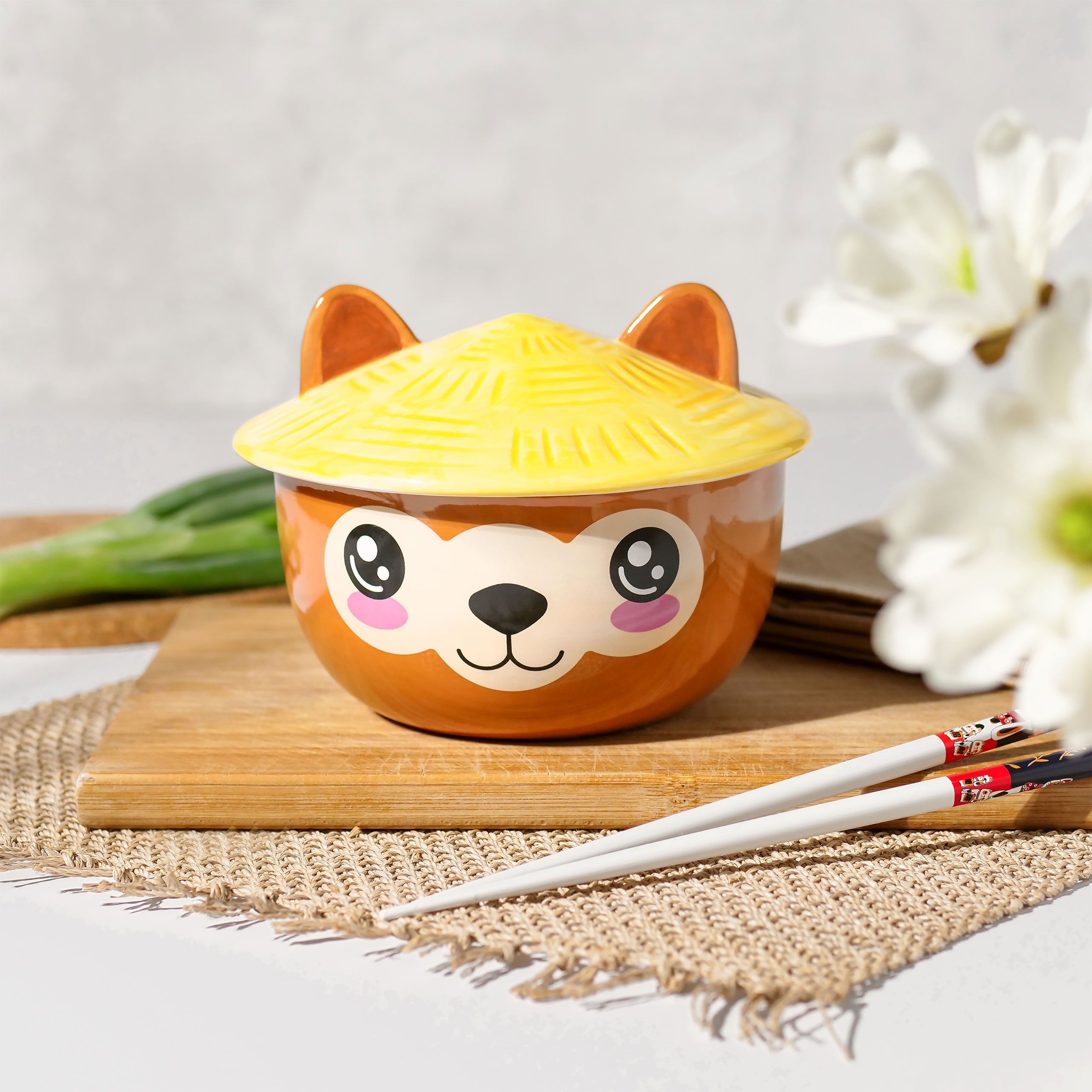 Image produit Bol Kawaii Alpaga avec couvercle pour les fans d'anime