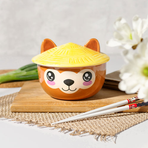 Image produit Bol Kawaii Alpaga avec couvercle pour les fans d'anime