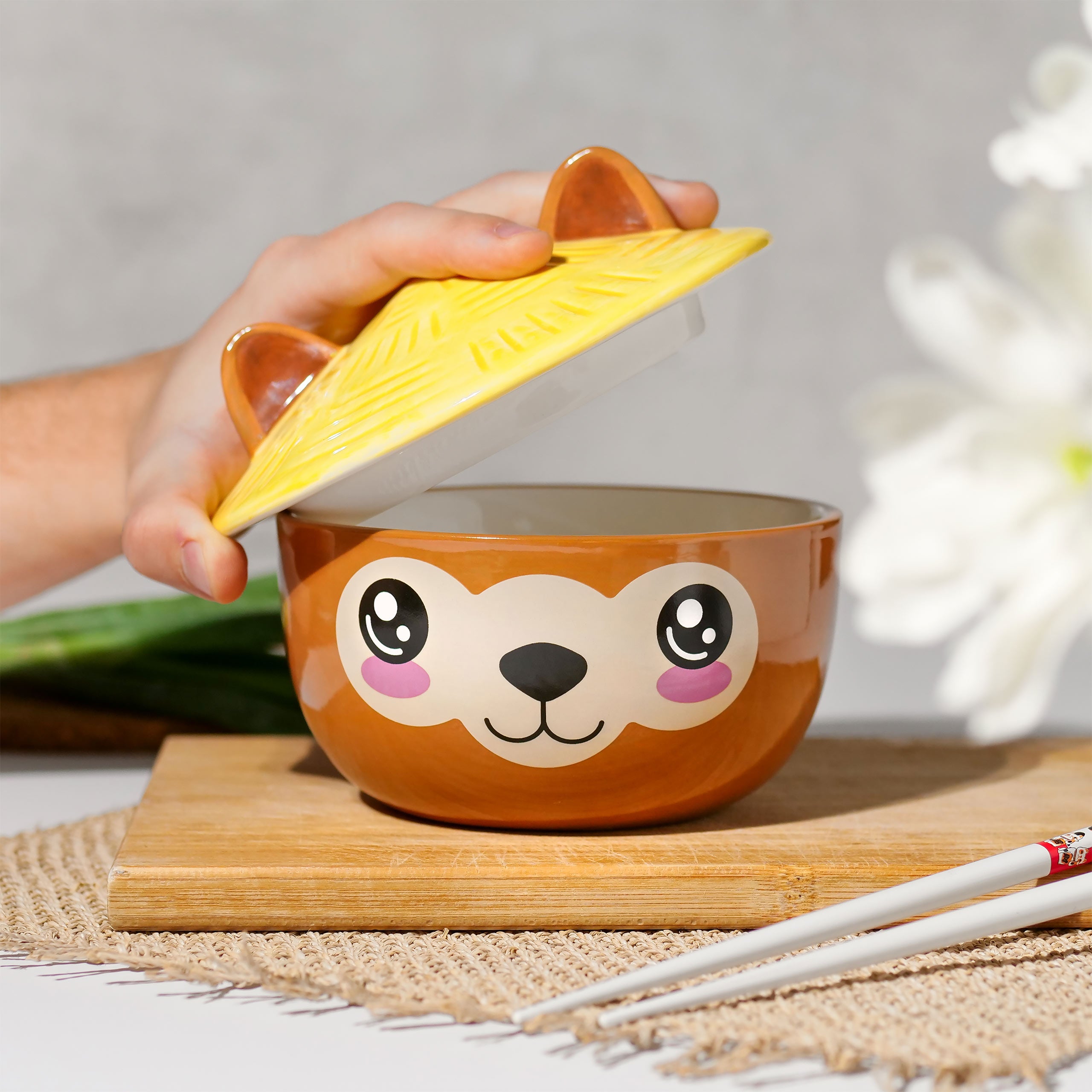Image produit Bol Kawaii Alpaga avec couvercle pour les fans d'anime