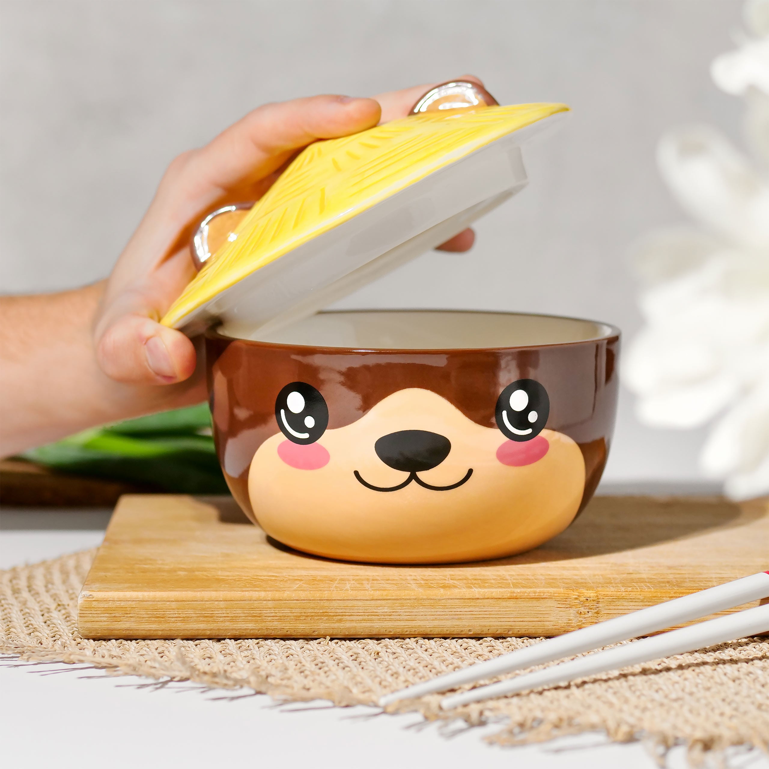 Image produit Bol Kawaii Loutre avec couvercle pour fans d'Anime