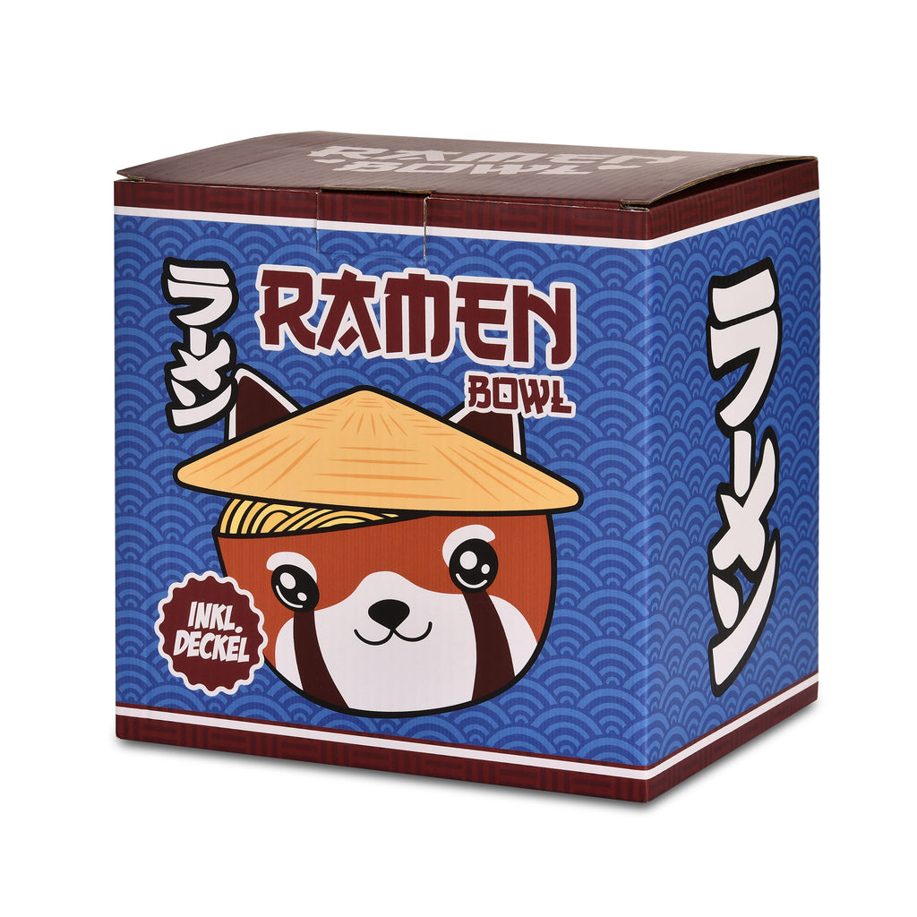Image produit Bol Kawaii Panda Rouge avec Couvercle pour les Fans d'Anime