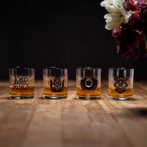 Image produit Ensemble de 4 verres Symbole de la Terre du Milieu - Le Seigneur des Anneaux