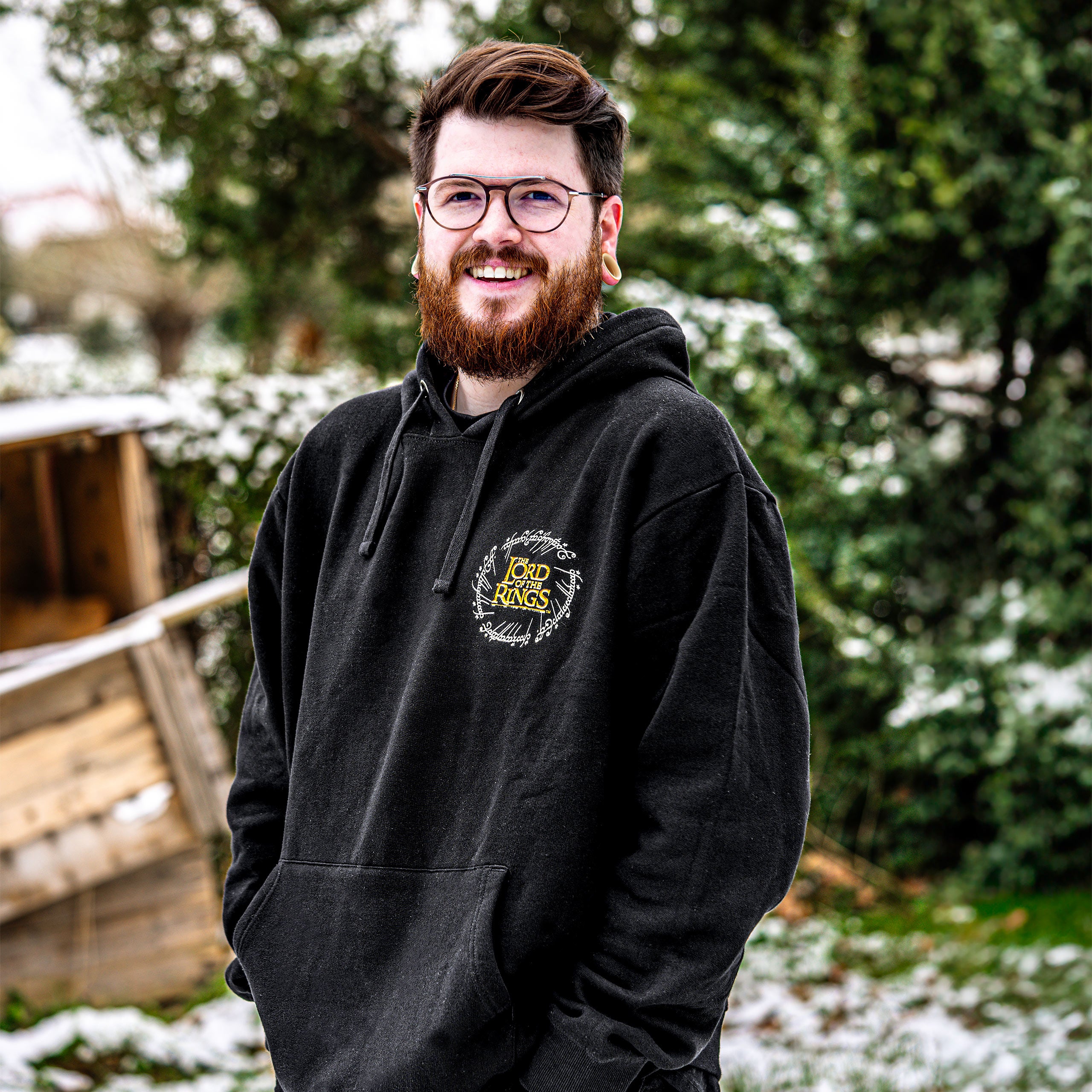 Image produit Seigneur des Anneaux - Sweat à capuche noir avec carte de la Terre du Milieu