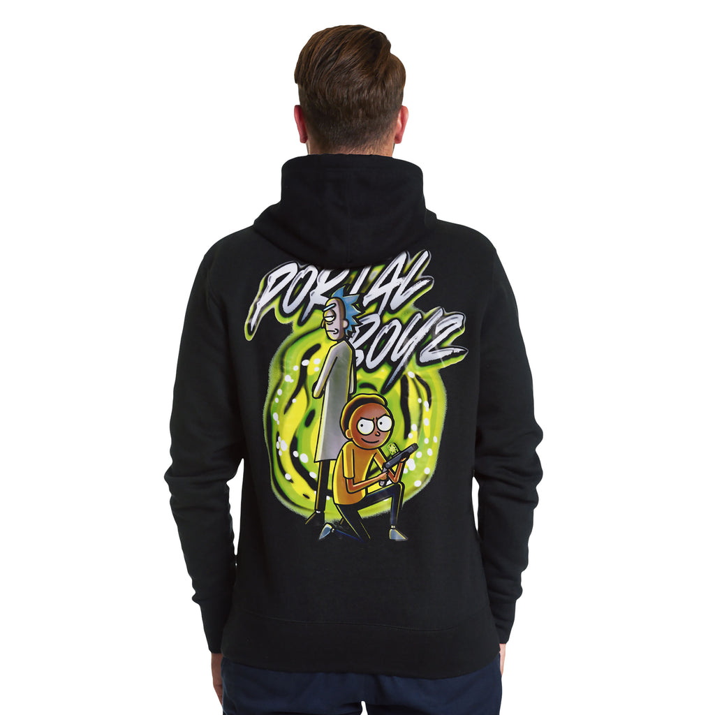 Image produit Rick et Morty - Sweat à capuche Portal Boyz phosphorescent noir