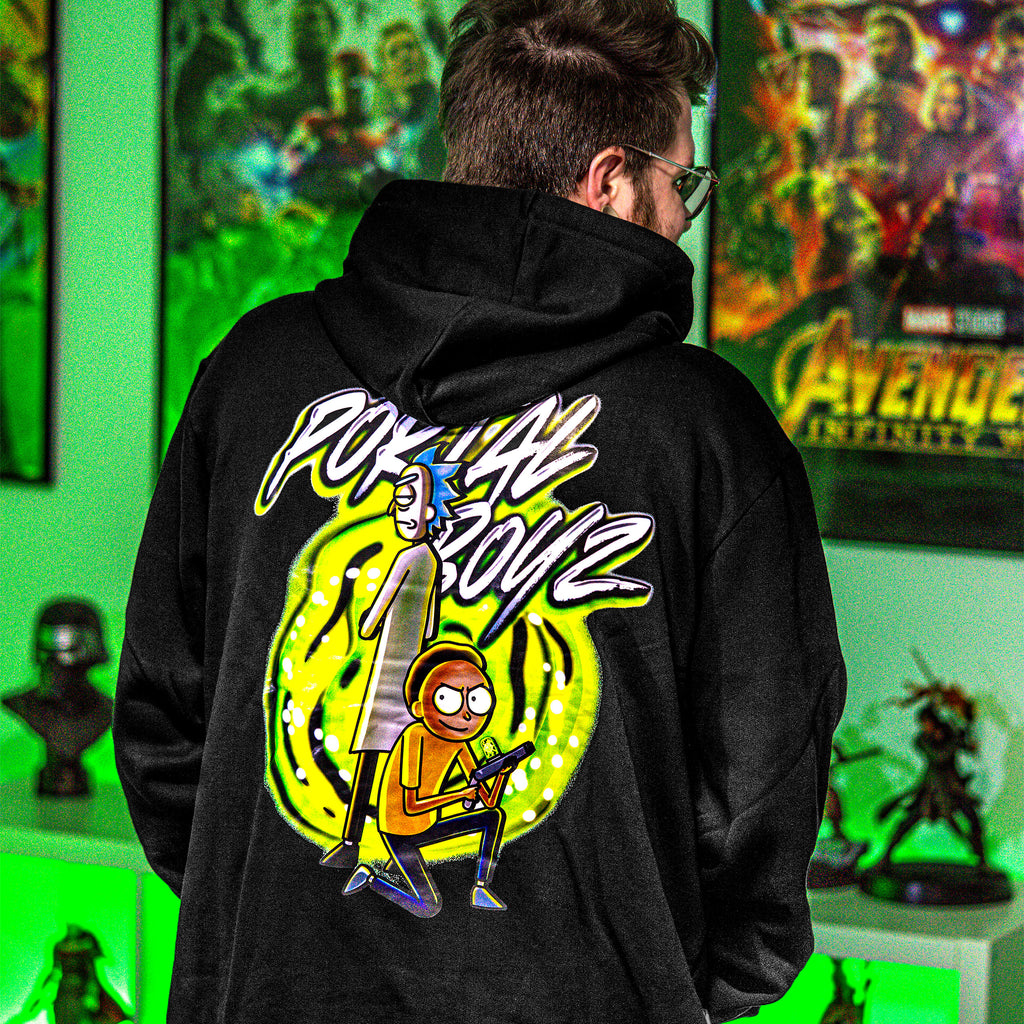Image produit Rick et Morty - Sweat à capuche Portal Boyz phosphorescent noir