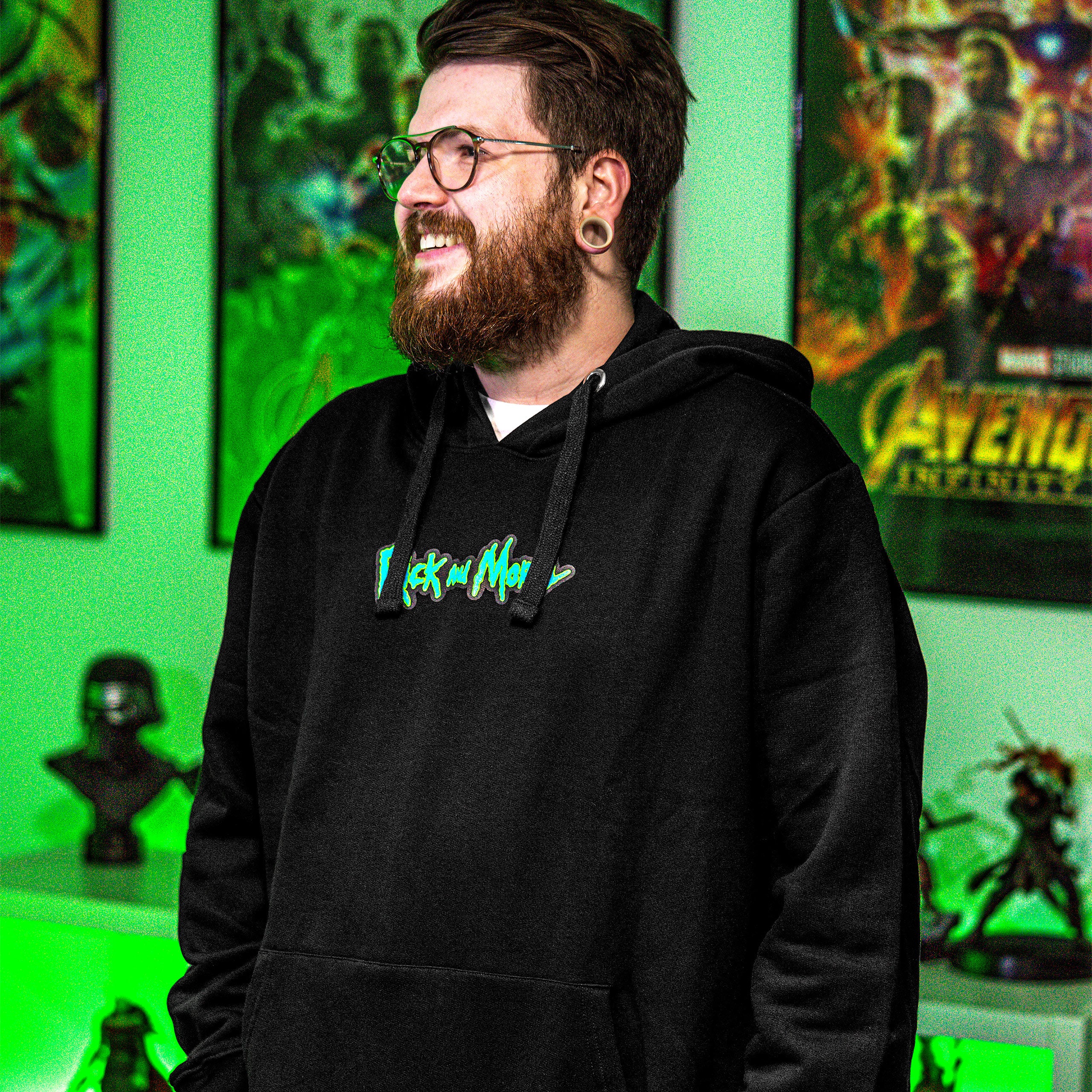 Image produit Rick et Morty - Sweat à capuche Portal Boyz phosphorescent noir
