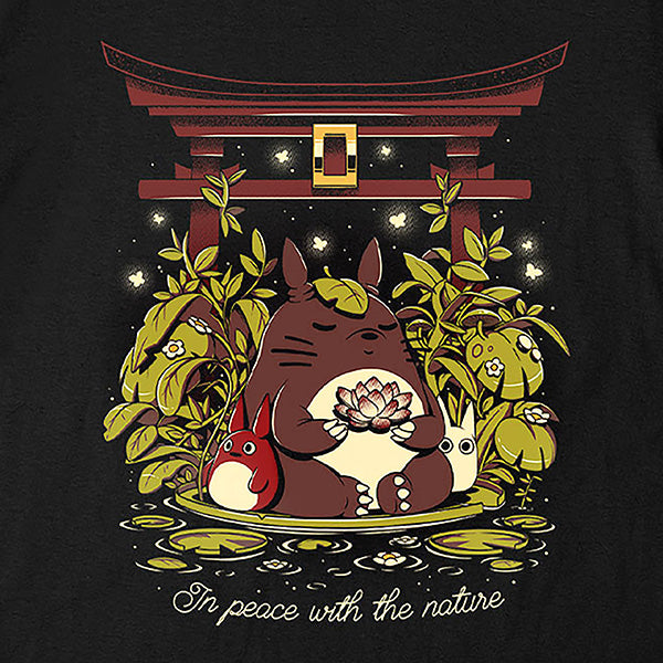 Image produit Ilustrata - T-shirt noir 'En paix avec la nature'