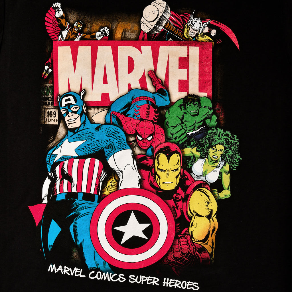 Image produit T-shirt noir des super-héros de Marvel Comics