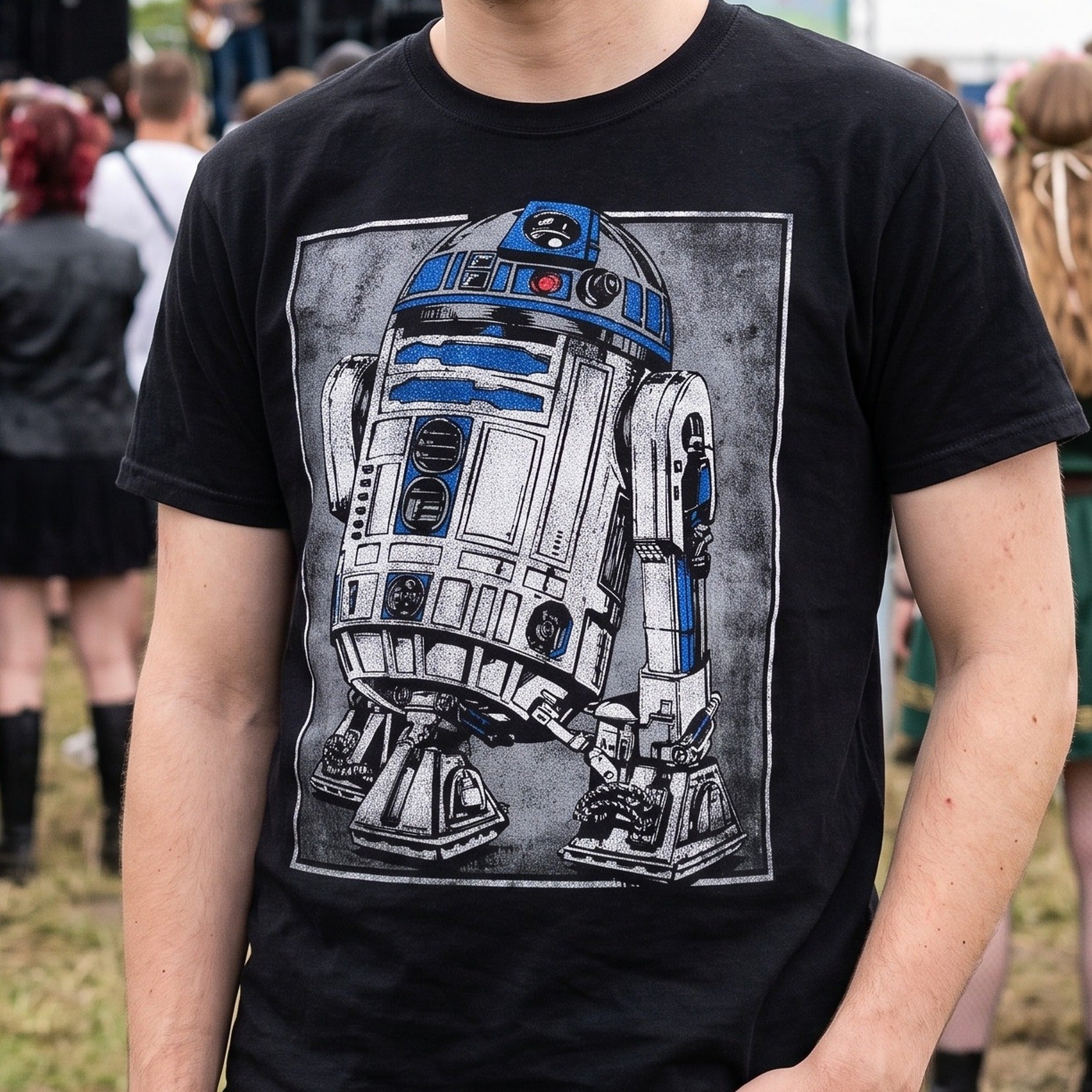 Image produit Star Wars - T-shirt portrait R2D2 noir