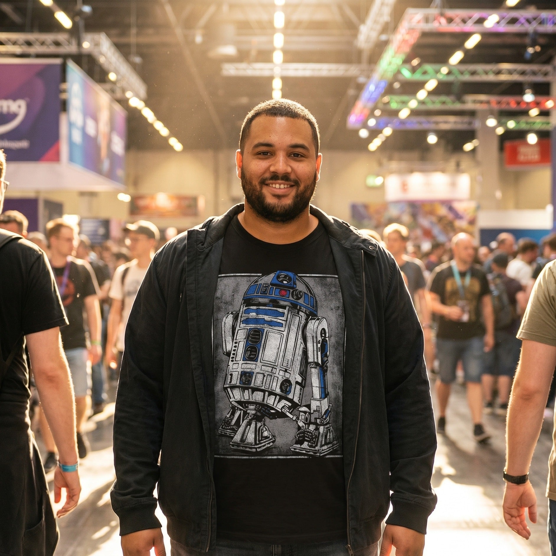 Image produit Star Wars - T-shirt portrait R2D2 noir