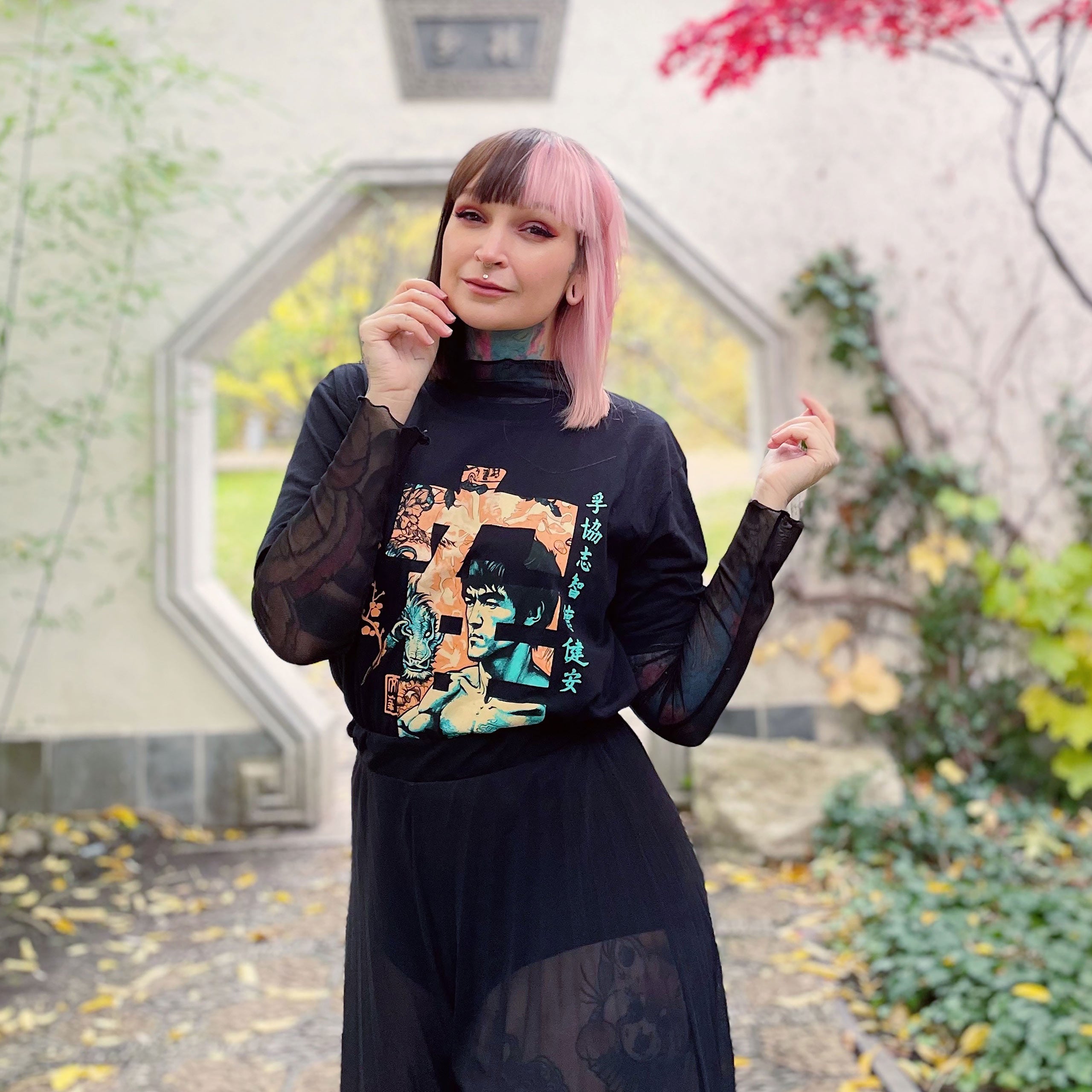 Image produit T-shirt de calligraphie Kung Fu pour les fans de Bruce Lee noir
