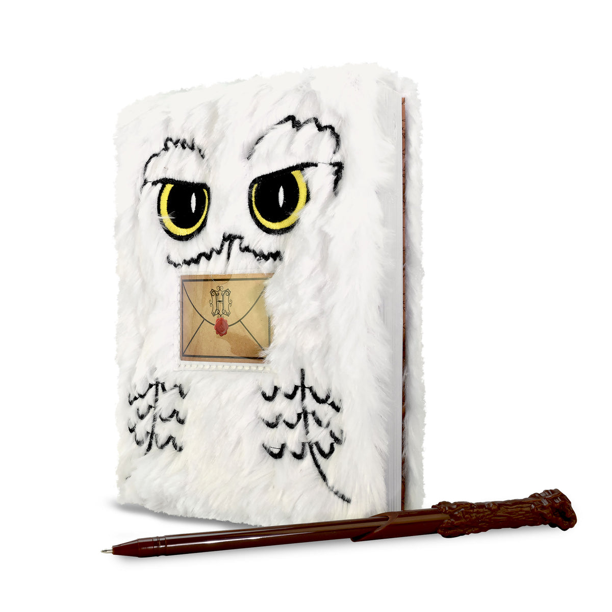 Image produit Carnet en peluche Hedwig avec stylo baguette magique - Harry Potter