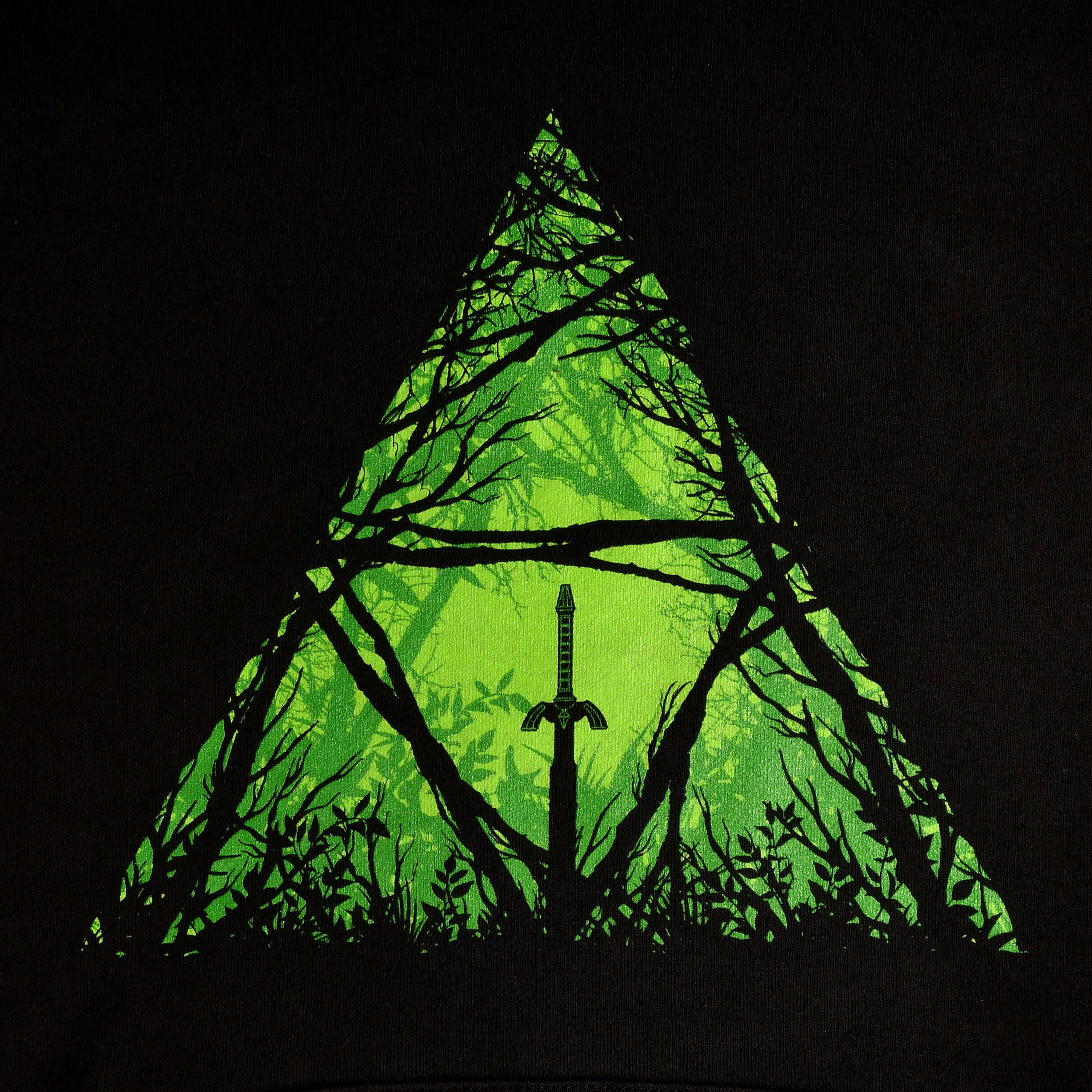 Image produit Sweat à capuche Master Sword dans la forêt pour les fans de Zelda noir