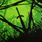 Image produit Sweat à capuche Master Sword dans la forêt pour les fans de Zelda noir