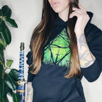 Image produit Sweat à capuche Master Sword dans la forêt pour les fans de Zelda noir