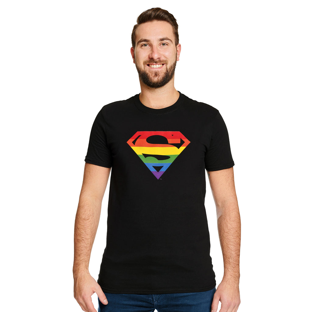 Image produit Superman - T-shirt logo Pride noir