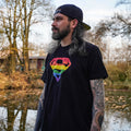 Image produit Superman - T-shirt logo Pride noir
