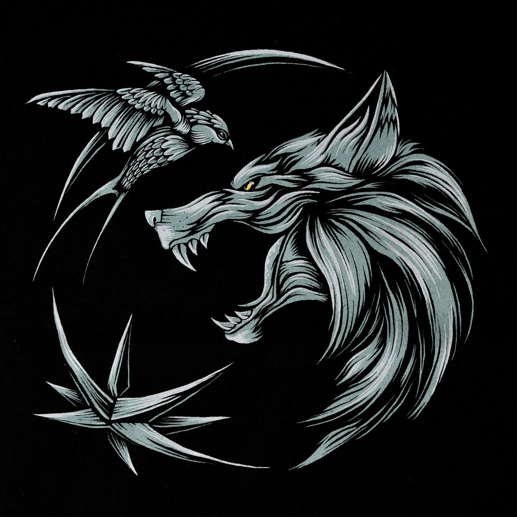 Image produit Witcher - T-shirt médaillon du loup noir