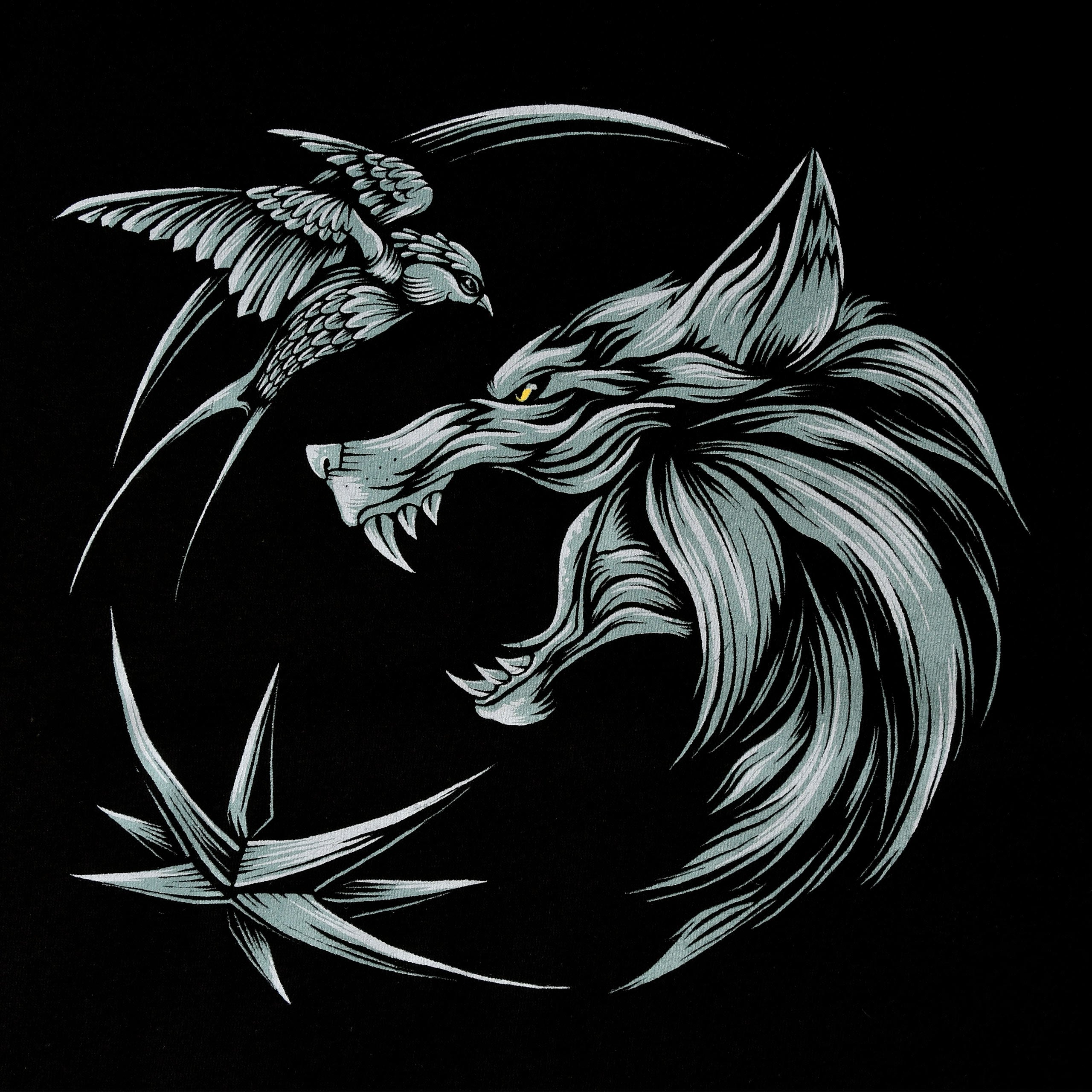 Image produit Witcher - T-shirt médaillon du loup noir