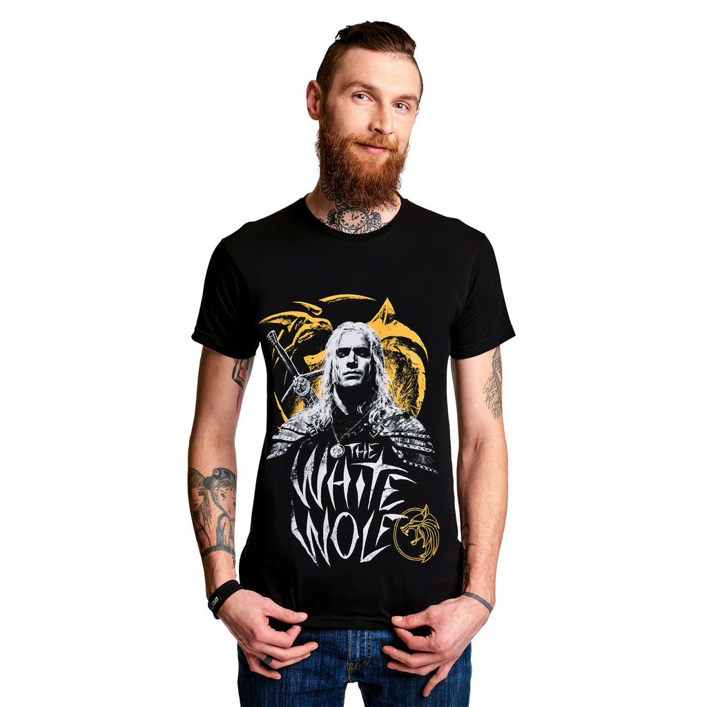 Image produit Witcher - T-shirt Geralt White Wolf noir