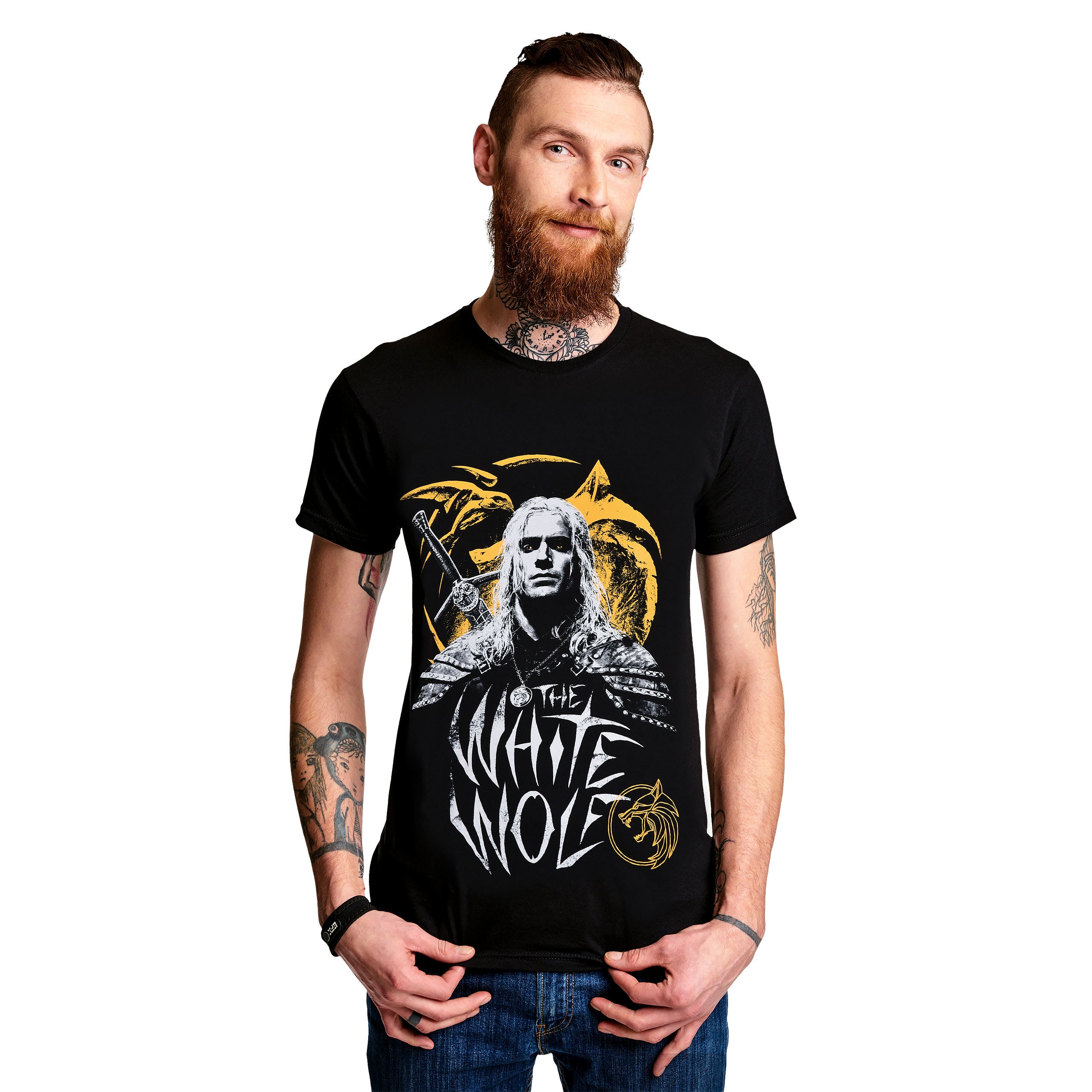 Image produit Witcher - T-shirt Geralt White Wolf noir