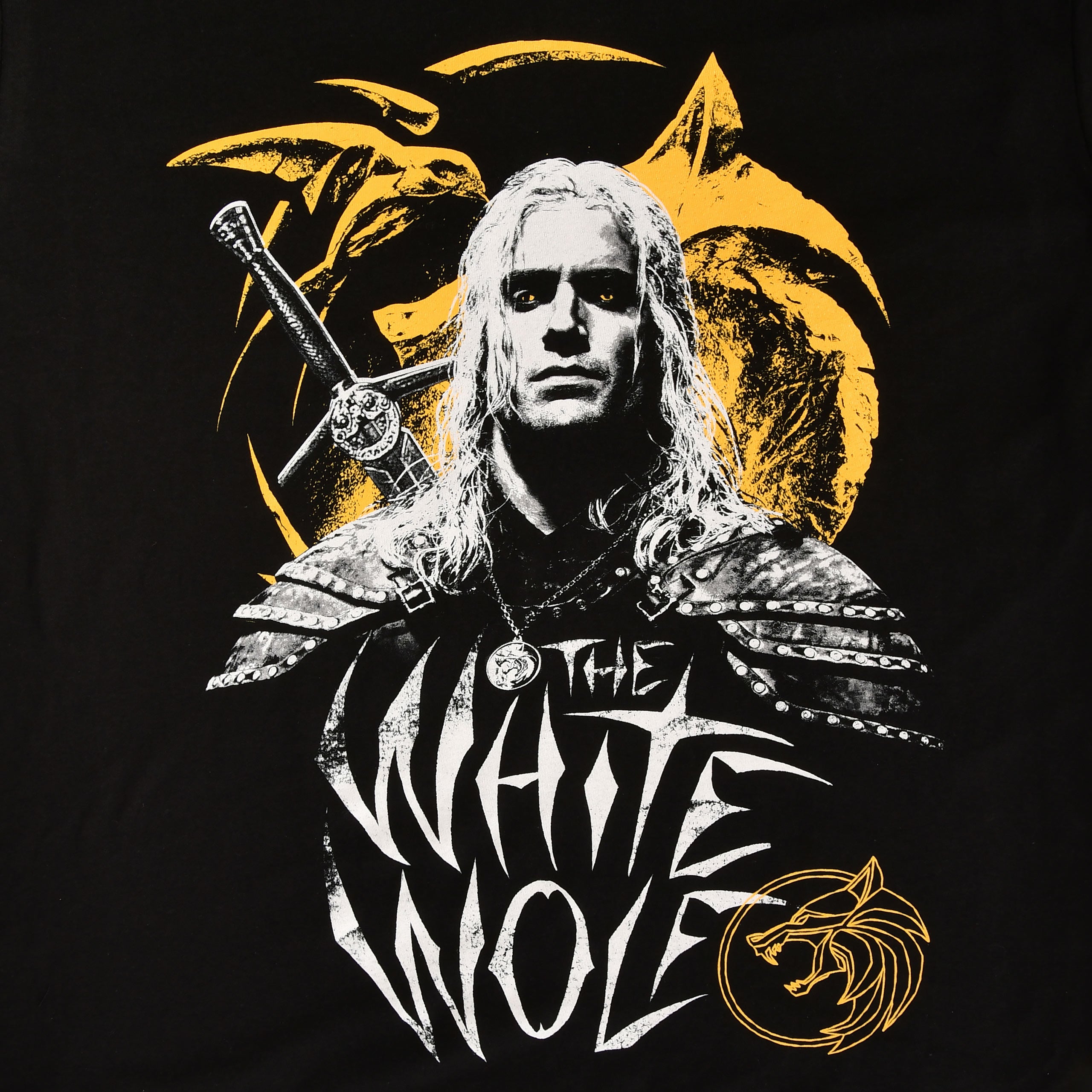 Image produit Witcher - T-shirt Geralt White Wolf noir