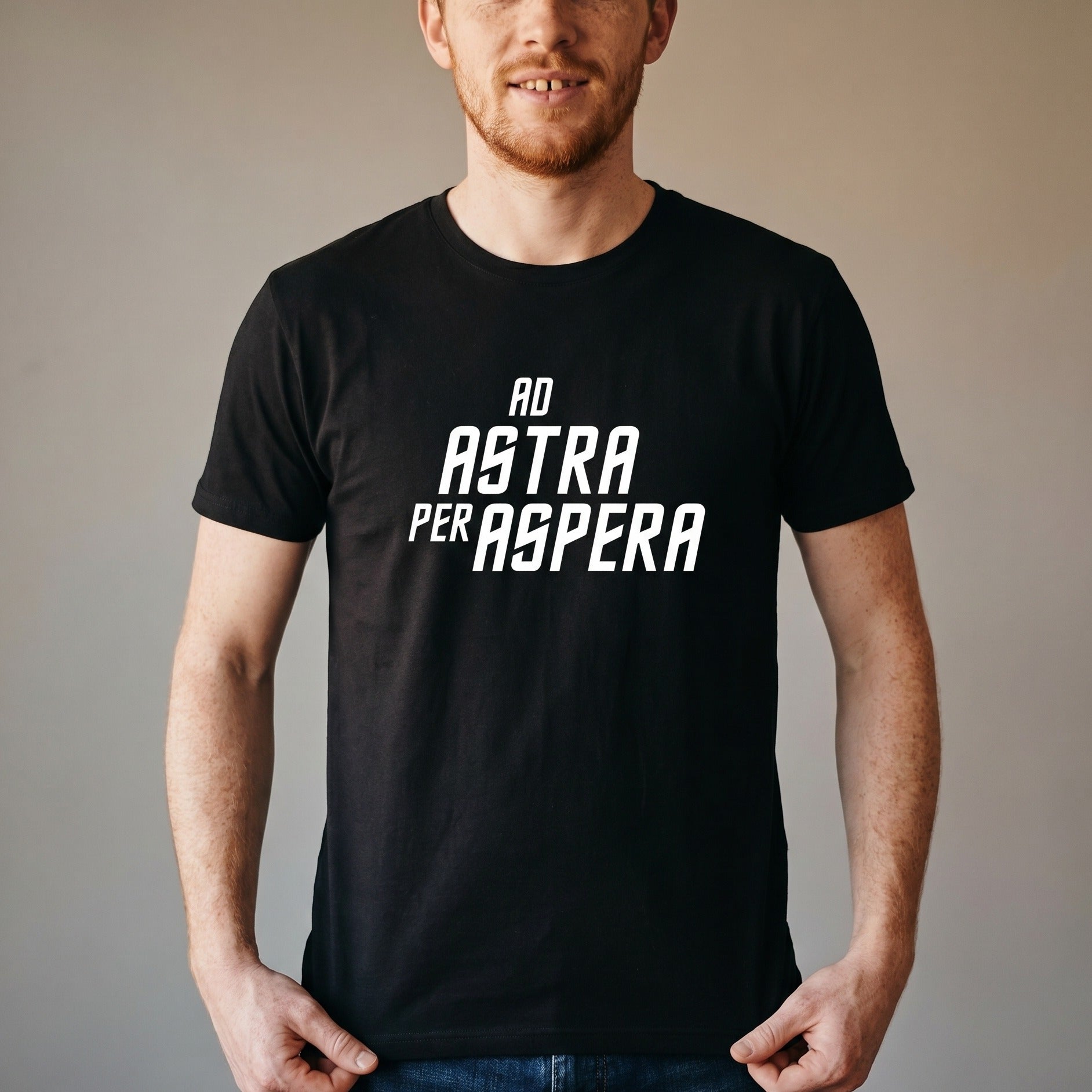 Image produit T-Shirt Ad Astra Per Aspera pour les fans de Star Trek noir