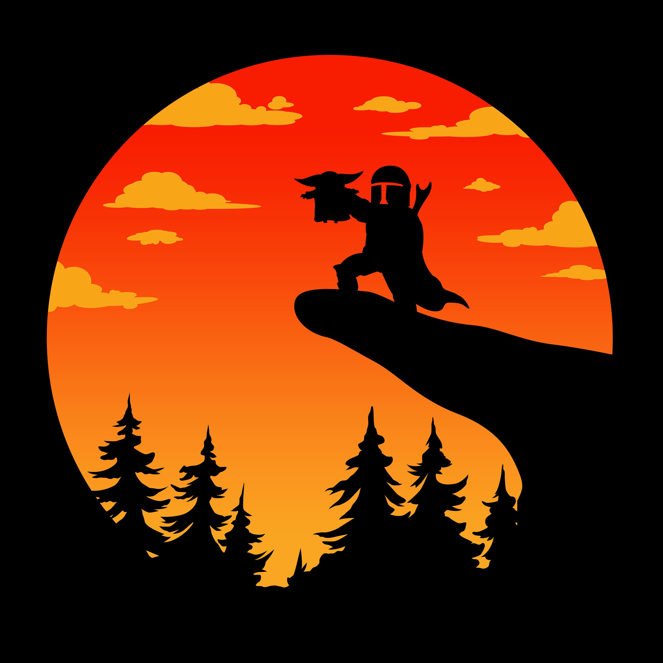 Image produit T-shirt Circle of Life pour les fans de Mandalorian noir