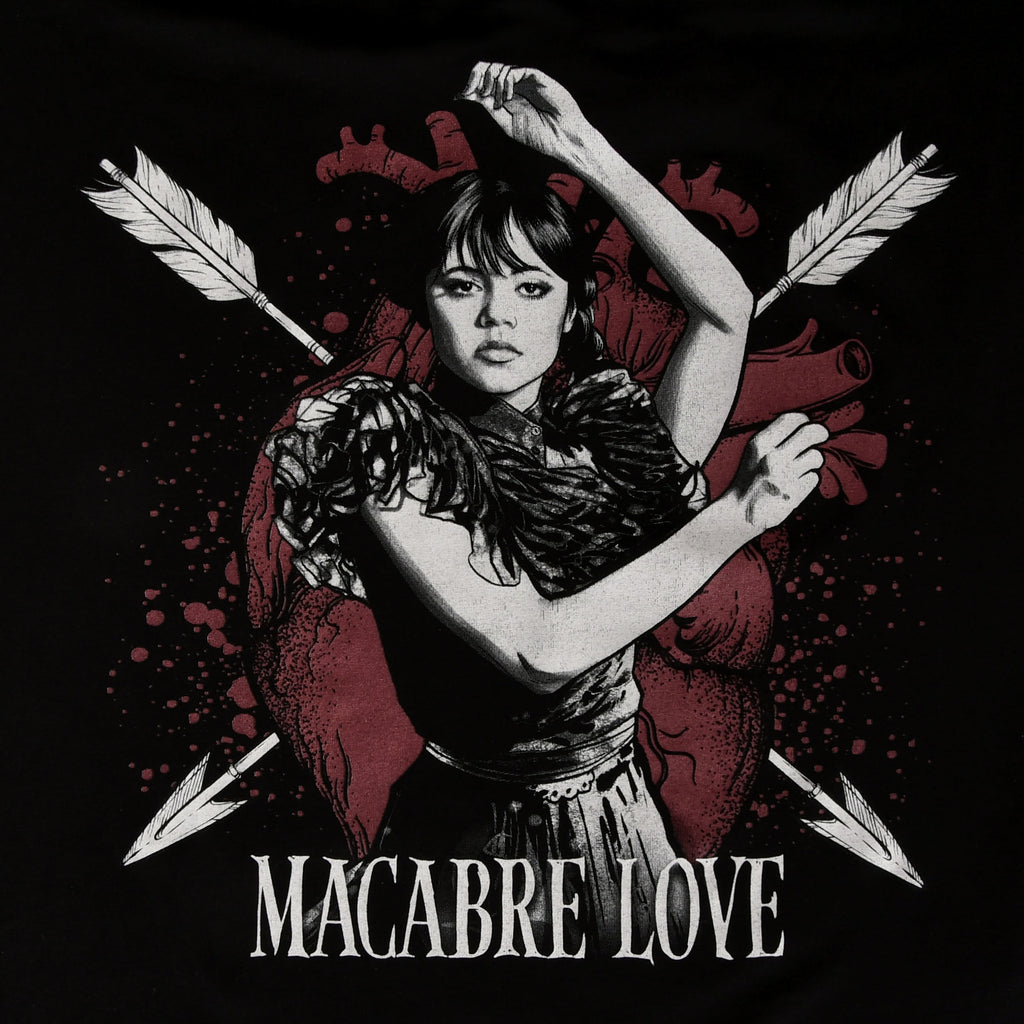 Image produit Mercredi - T-shirt d'amour macabre avec des manches papillon