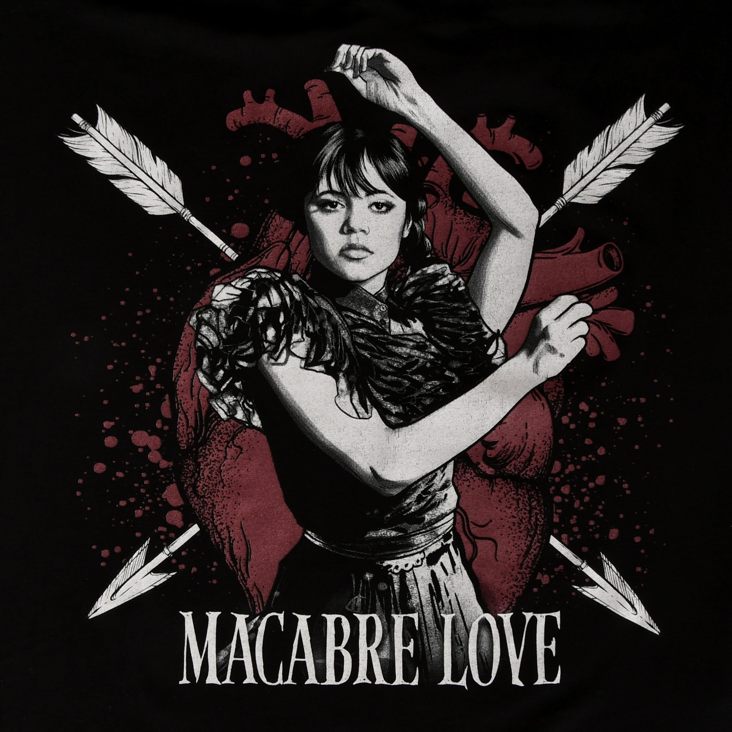 Image produit Mercredi - T-shirt d'amour macabre avec des manches papillon