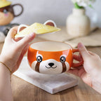 Image produit Tasse Kawaii Panda Rouge avec Couvercle pour les Fans d'Anime