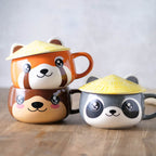 Image produit Tasse Kawaii Panda Rouge avec Couvercle pour les Fans d'Anime