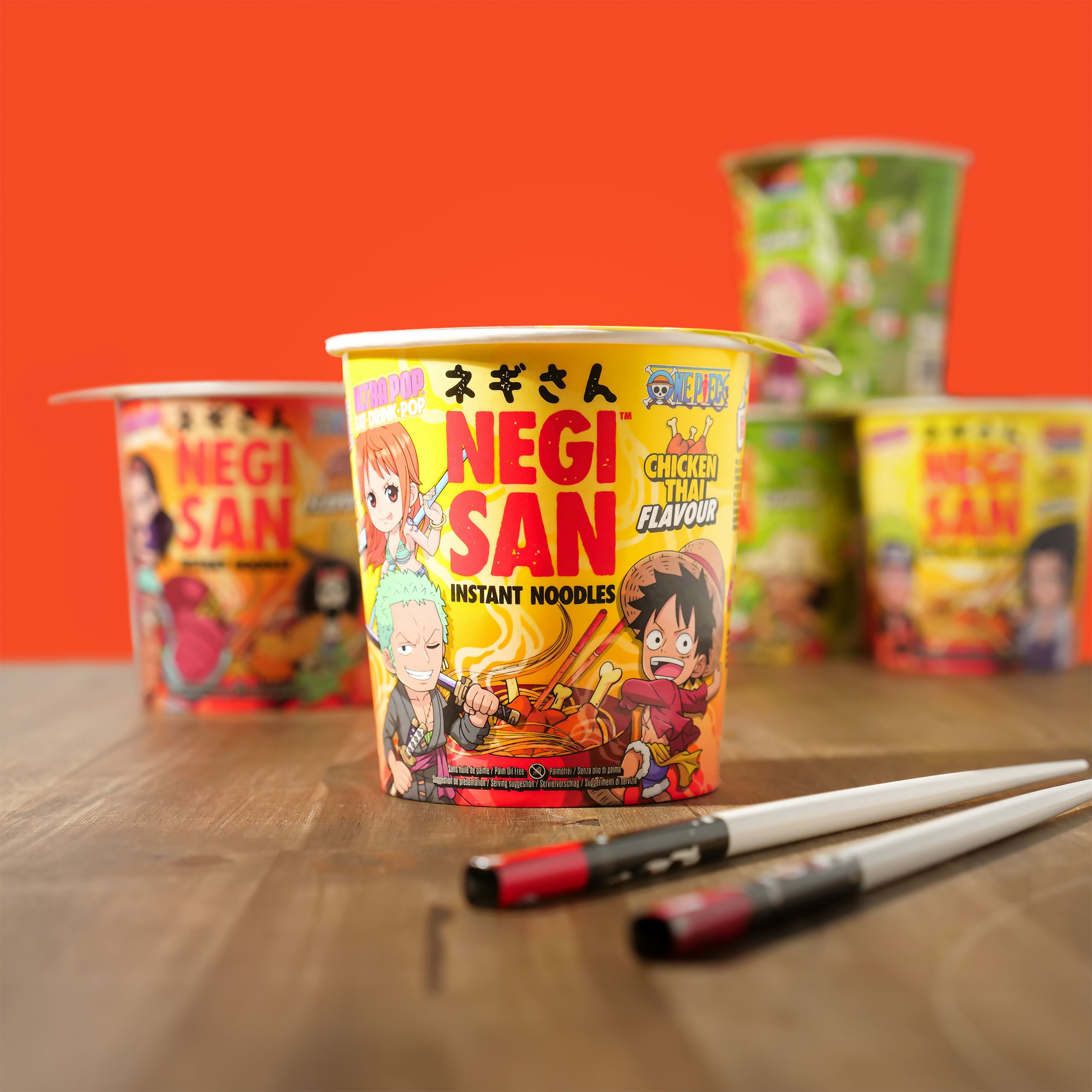 Product image One Piece Ramen - Luffy, Zoro and Nami Chicken Thai Instant Noodles