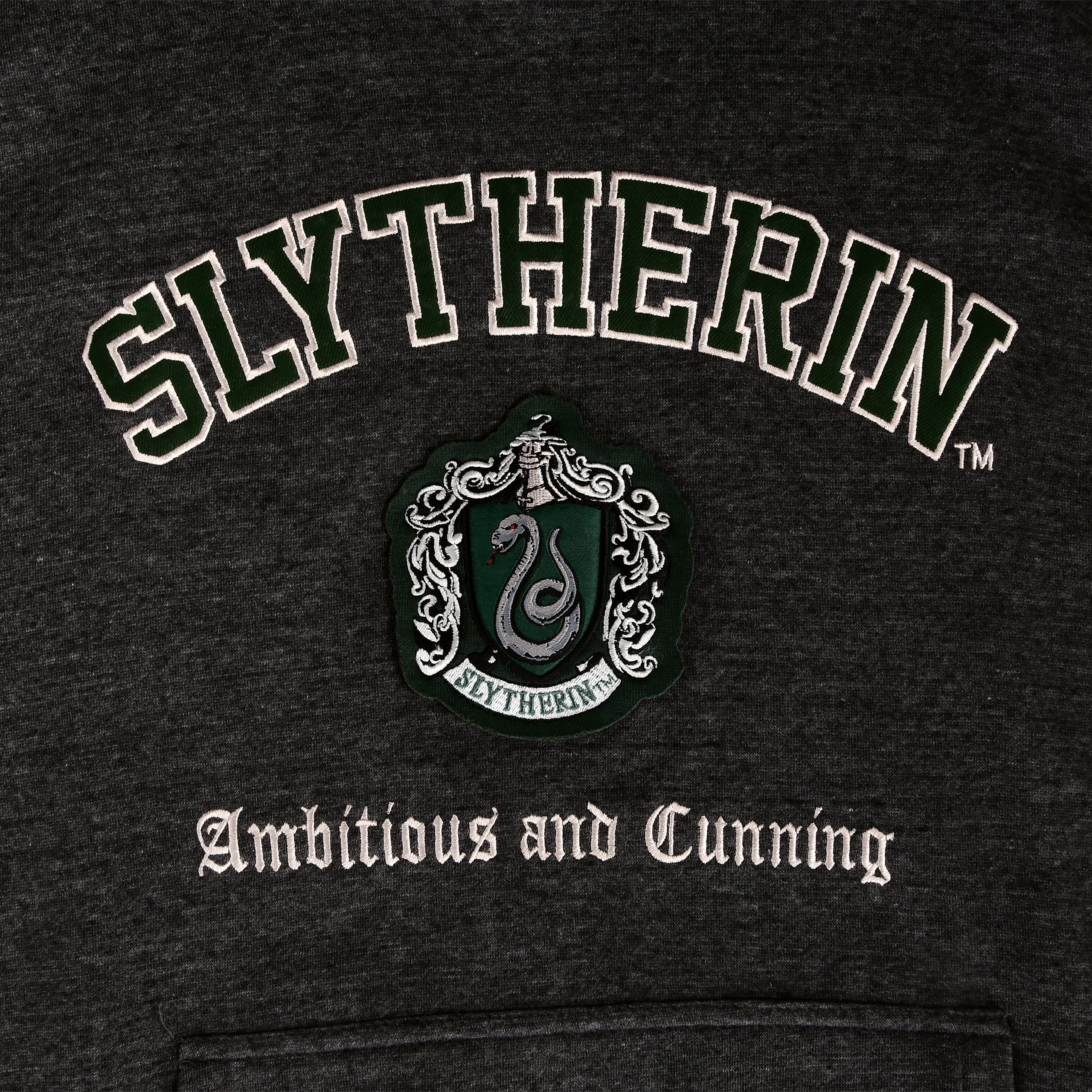 Image produit Harry Potter - Sweat à capuche premium gris armoiries Slytherin