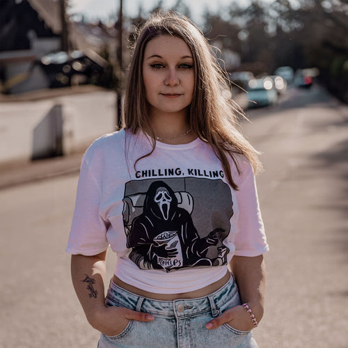 Image produit Ghost Face - Chilling, Killing T-Shirt blanc