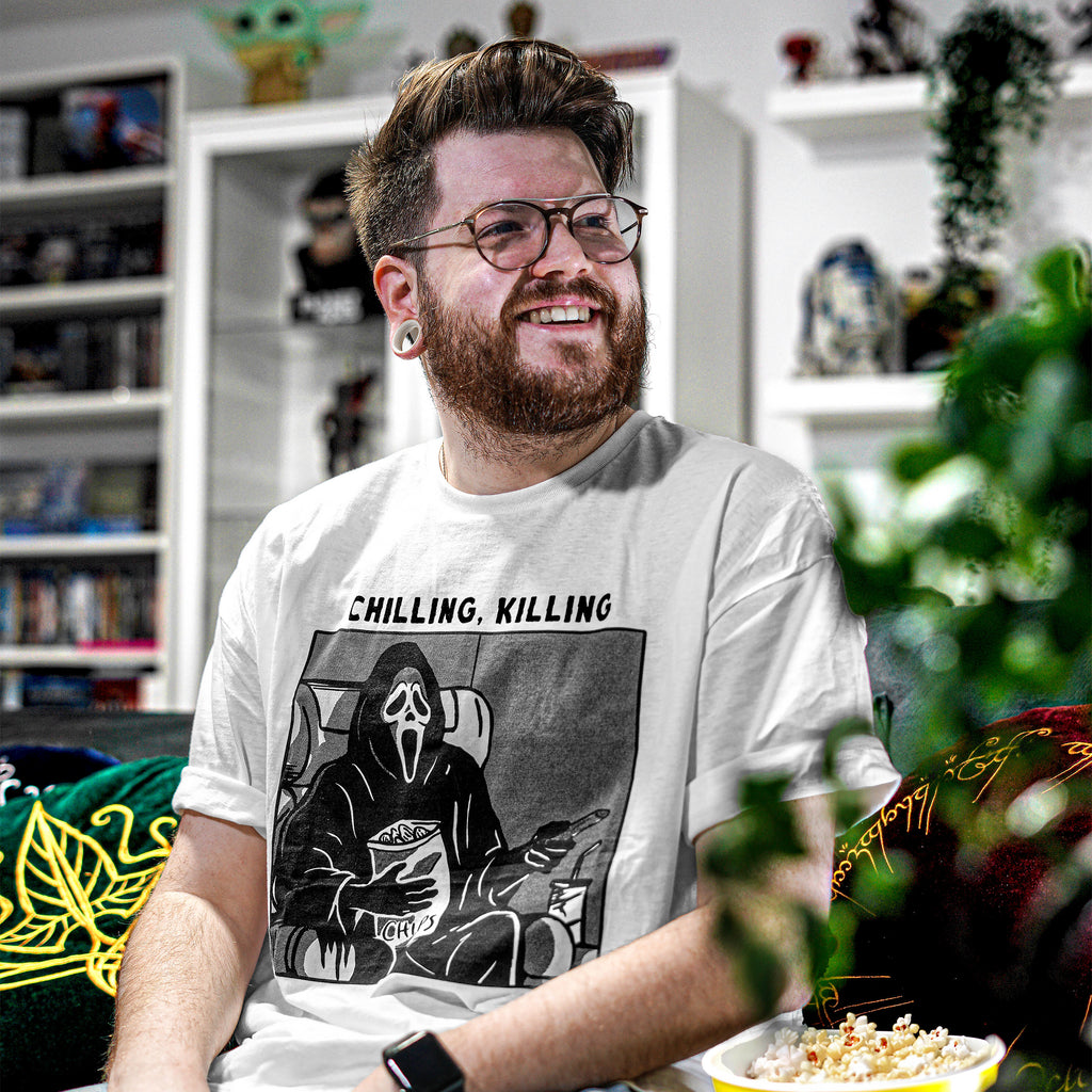 Image produit Ghost Face - Chilling, Killing T-Shirt blanc