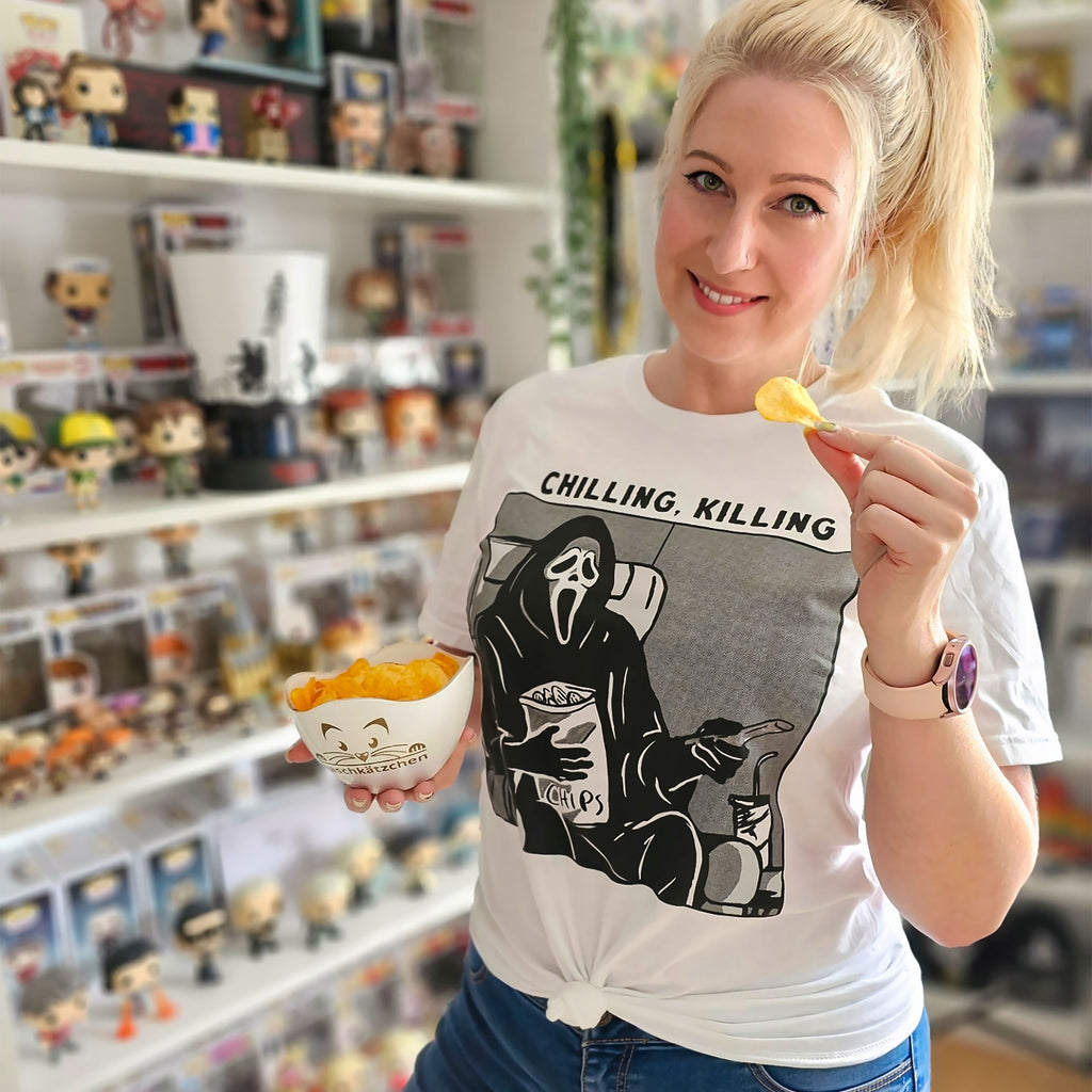 Image produit Ghost Face - Chilling, Killing T-Shirt blanc