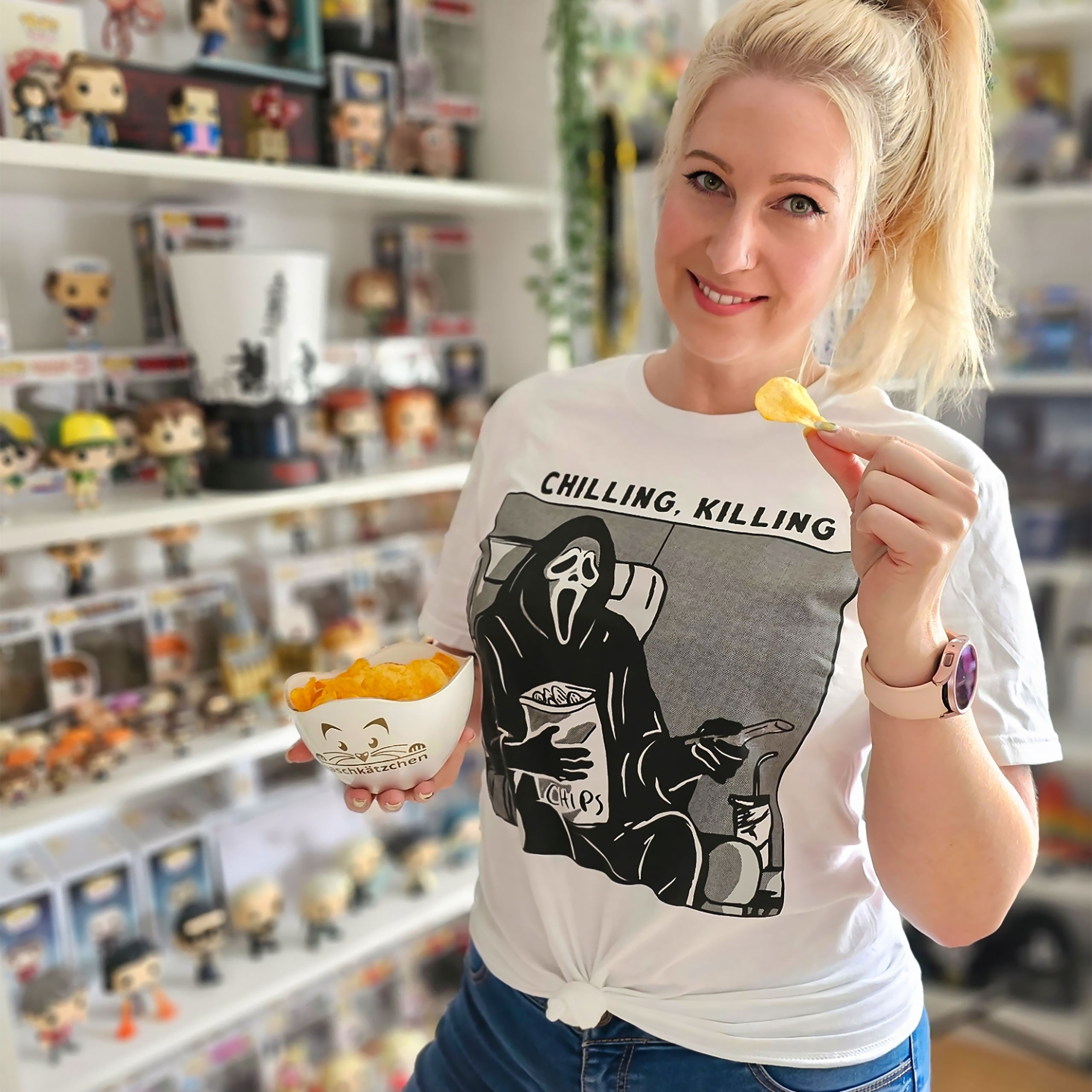 Image produit Ghost Face - Chilling, Killing T-Shirt blanc